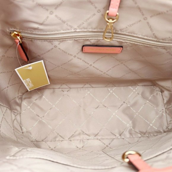 Michael Kors Jet Set Travel Medium Carryall Tote Sherbert Multi Pink Stripe MK - Picture 4 of 4